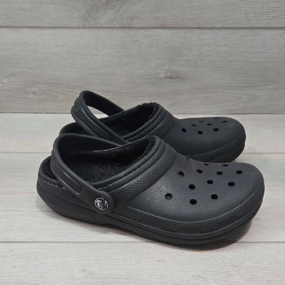 Crocs Kids Big Junior Black Clogs Mule Shoes Sz J3 Outdoor